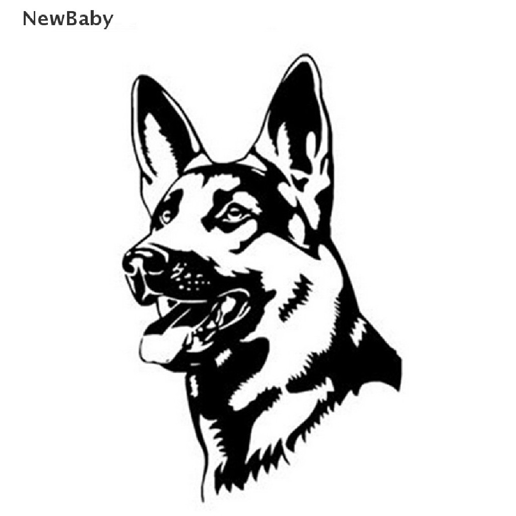 Stiker Mobil Motif Anjing SHEPHERD Jerman Warna Putih