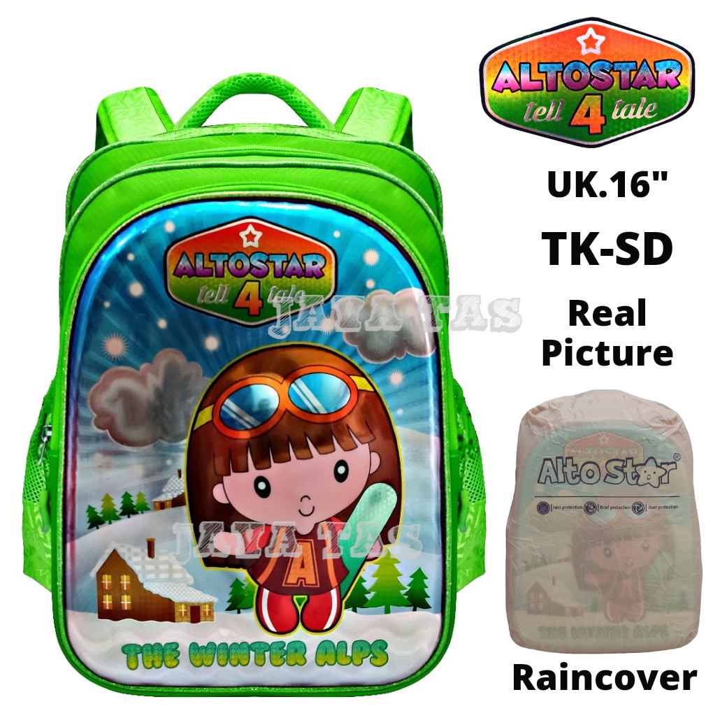 Tas Anak ALTO STAR ORIGINAL GREEN Tas Anak Sekolah TK / SD Tas Anak Perempuan Material Premium Anti 