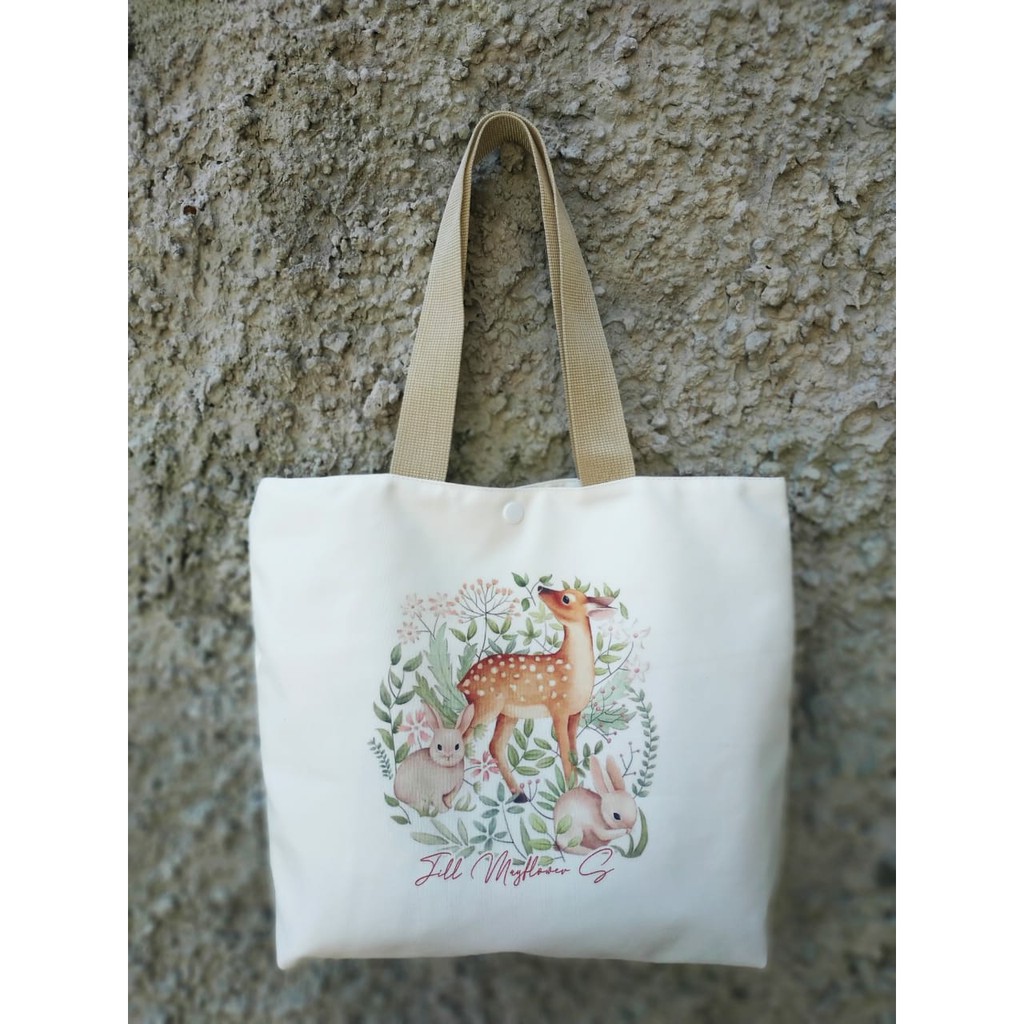 (CUSTOM DESAIN) - MINI TOTEBAG KANVAS (Minimal order 10 pcs)