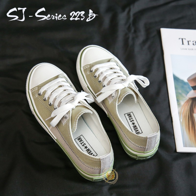 [OOS] (FREE BOX)  Sepatu Sneakers Wanita Casual Wear ala Back To School Import Kualitas Super Premium - 223 B