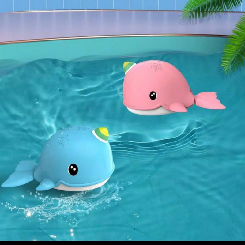 mainan anak mandi Lumba lumba berenang Whale swim toys