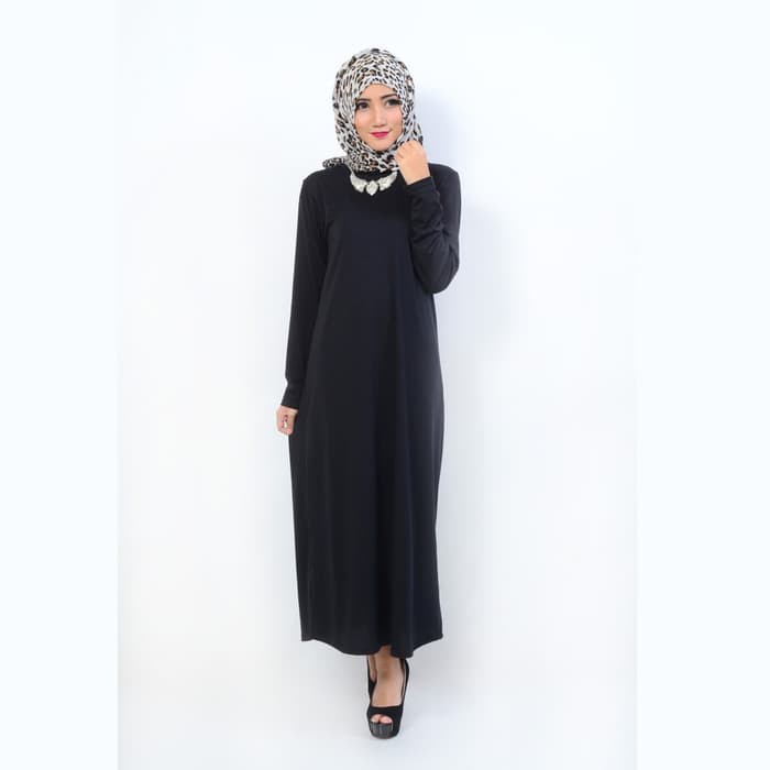 Baju Long Dress Gamis Maxi Tangan Panjang Polos - gamis polos panjang