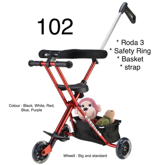 Magic stroller roda 3 (102) warna oxydant jok kulit