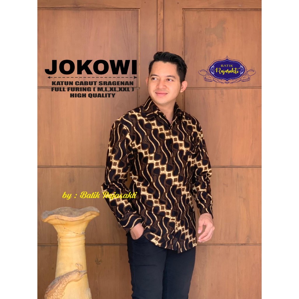 JOKOWI kemeja batik pria lengan panjang terbaru ORIGINAL BY RAJASAKTI