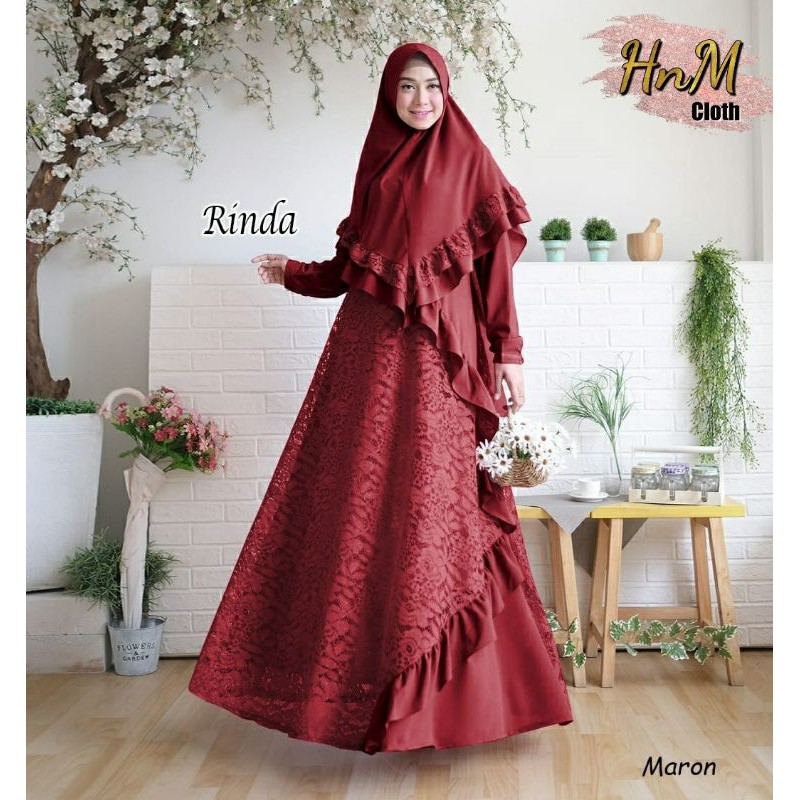 gamis syari rinda brukat cornelli premium