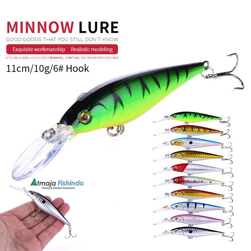 Lure Minnow Floating 11cm Umpan Casting Deep 10gr Untuk Laut Sungai Muara MI026
