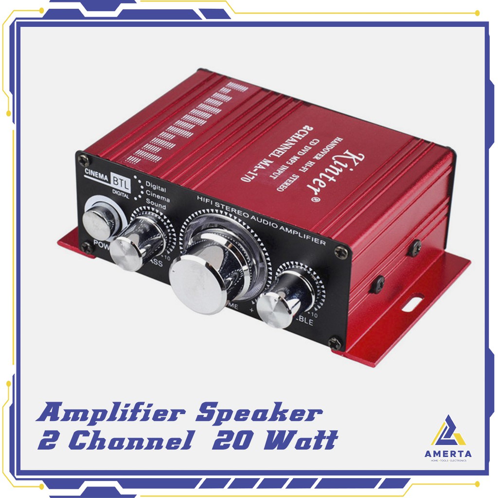 Kinter Amplifier Speaker 2 channel 20W  - Red