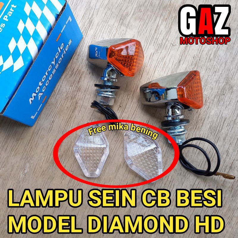 Reting Diamond Besi Double Kaca Import Lampu Sein Reteng CB GL Tiger Megapro