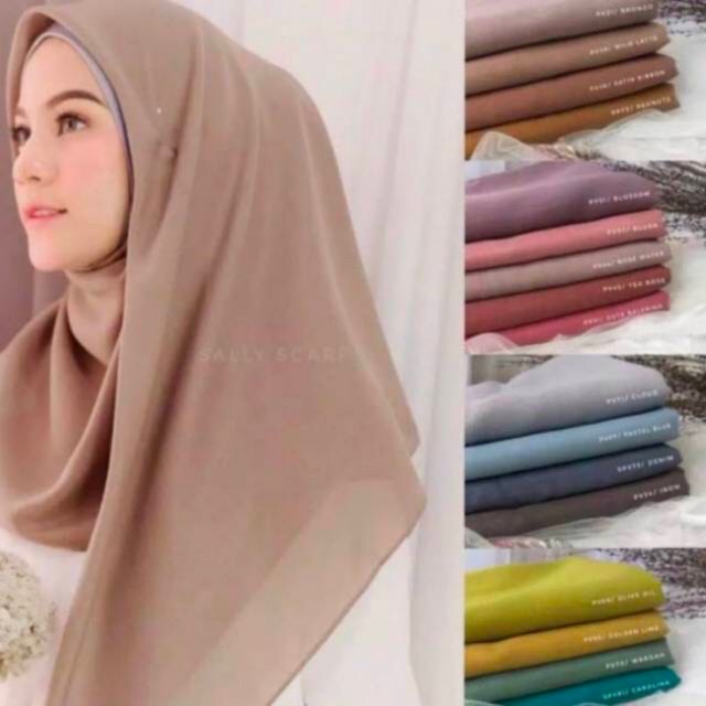 GROSIR jilbab paris polos segiempat