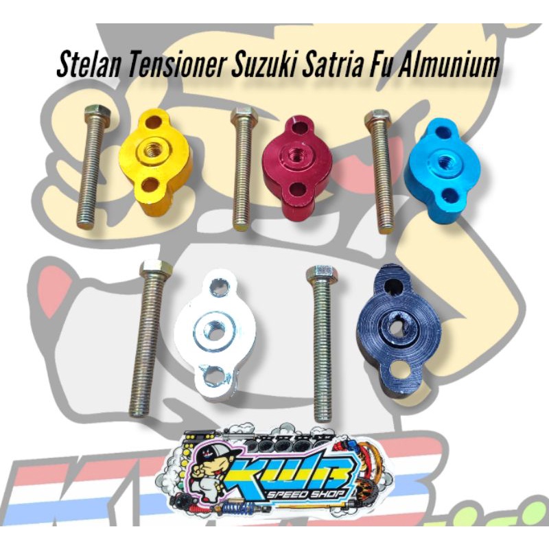 Stelan keteng tensioner cnc almunium satria fu stelan tensioner tonjokan keteng satria Fu dan semua motor suzuki