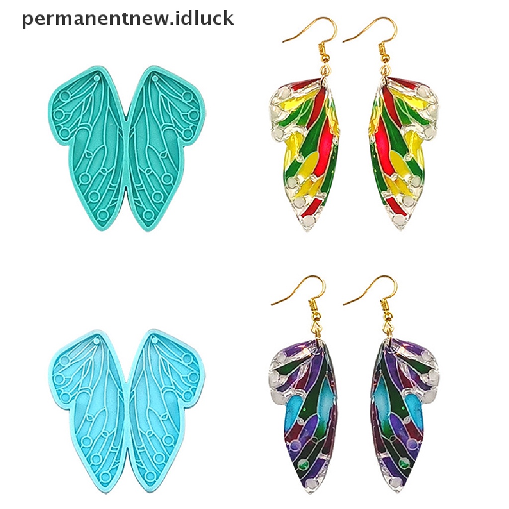 Cetakan Liontin Anting Bentuk Sayap Kupu-Kupu Bahan Silikon Resin Untuk Wanita