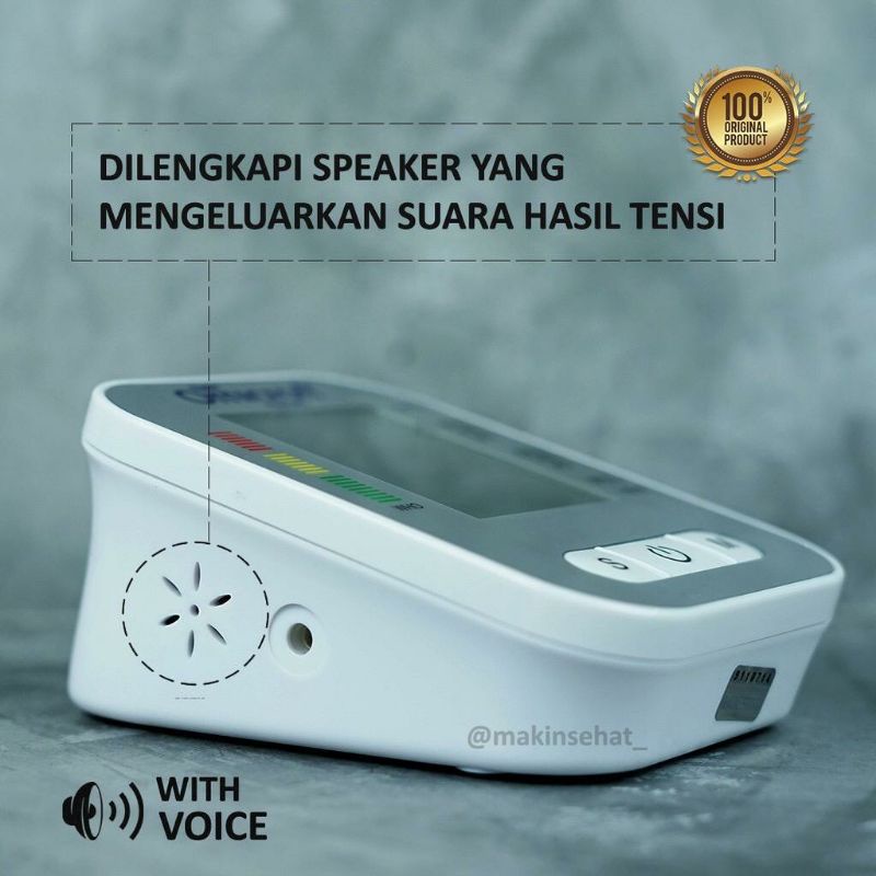 Tensimeter Digital Premium Alat Ukur Tekanan Darah Garansi Omicron WHO Standar Lcd Besar Tensi Bersuara