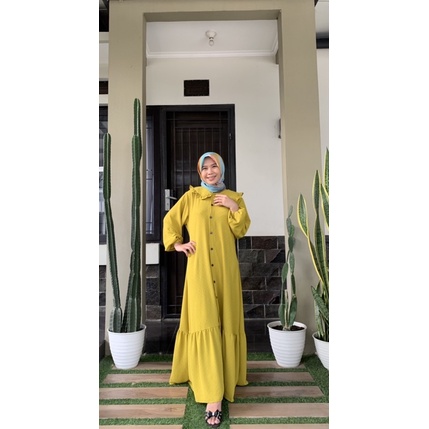 Gamis crinkle, Gamis crinkle uragiri, Gamis wanita, Gamis lebaran 2020, gamis lebaran teerbaru, Gami