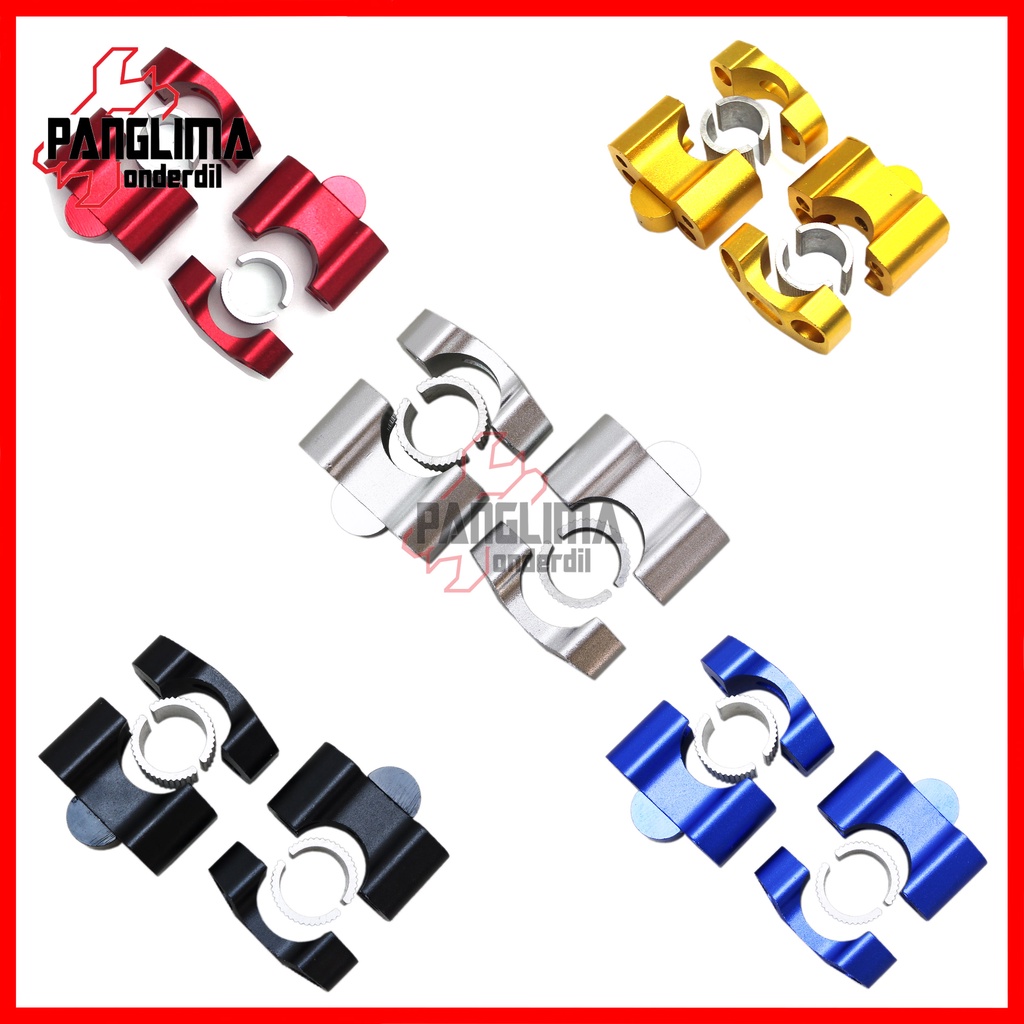 Riser Peninggi Stang Raiser-Setang Variasi CNC Untuk Semua Jenis Motor-Universal Merah-Kuning-Biru-Silver-Hitam