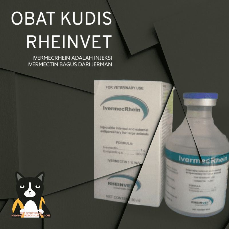 Ivermecrhein 50ml Obat Hewan / Ternak RHEINVET Injeksi Ivermectin