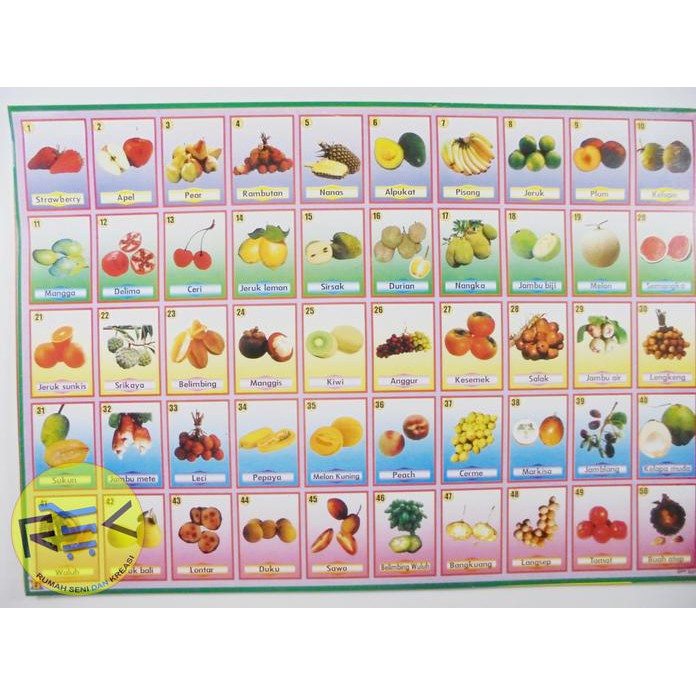 Stok Terbatas Mainan Gambaran / Poster Edisi Hewan Dan Buah