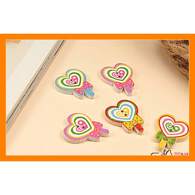 

5 Buah Kancing Kayu Permen 2 cm KKN98 FTN Craft