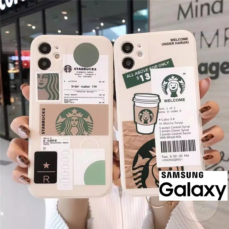 Case Samsung A32 A52 A50S A20S A51 A02s A11 M11 A12 A21S A30S A01 Starbucks Square Edge Soft Case-2