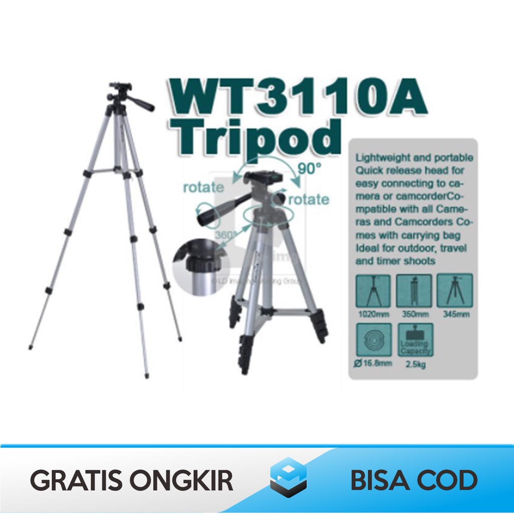 TRIPOD KAMERA WEIFENG 3110 1 METER UNIVERSAL DENGAN HOLDER U ORIGINAL