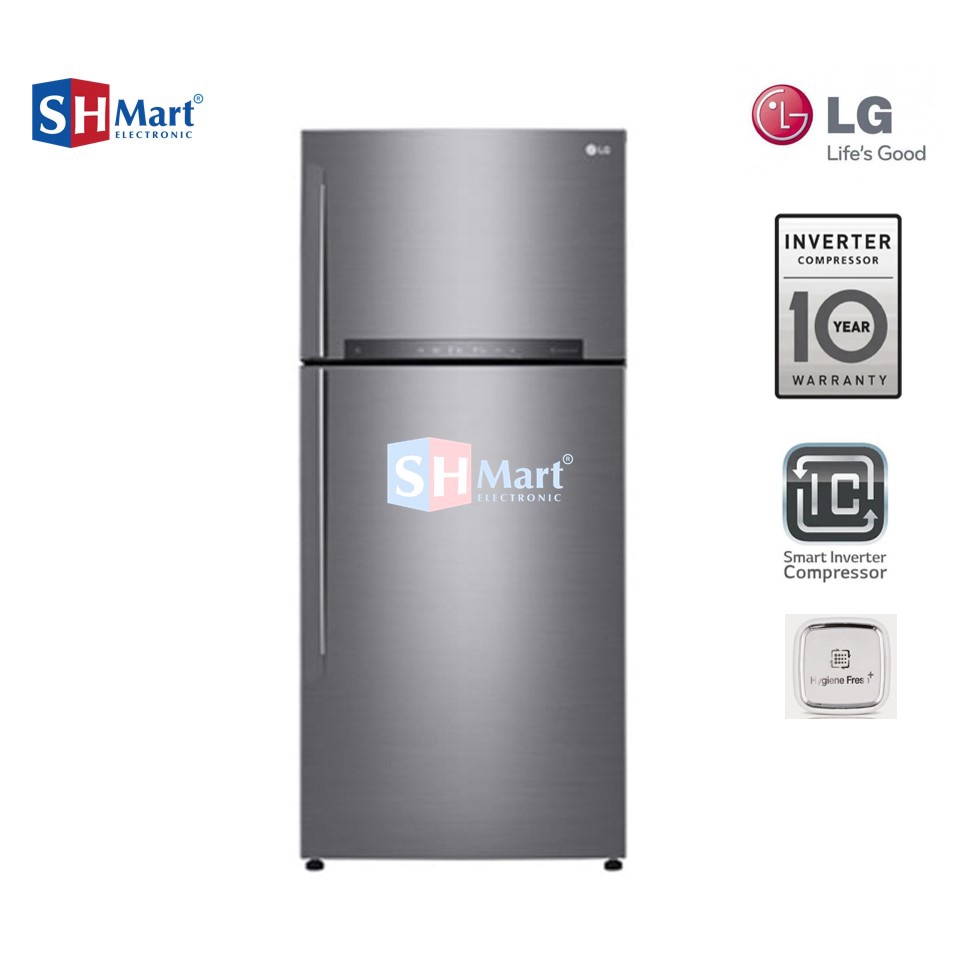 KULKAS LG 2 PINTU KAPASITAS 516 LITER GN-H602HLHL SMART INVERTER GARANSI RESMI GARANSI RESMI