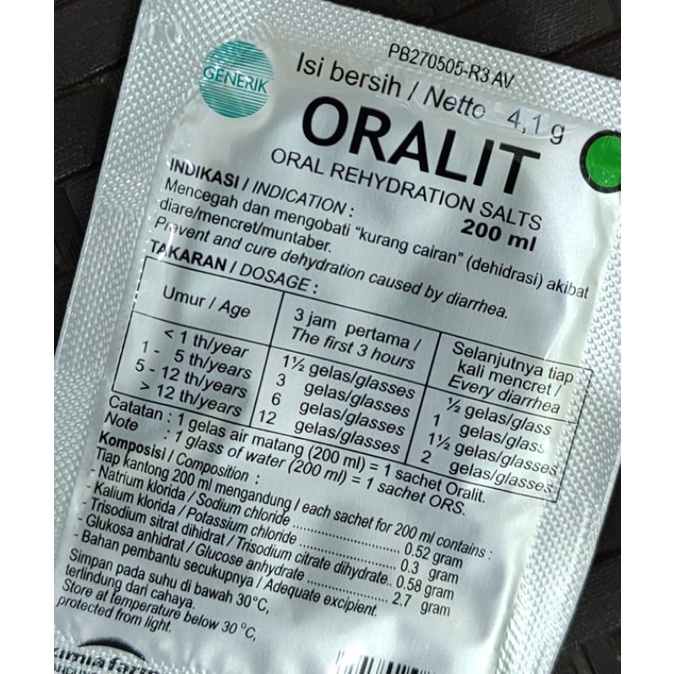 Oralit Sachet / Obat Diare / Penambah Cairan