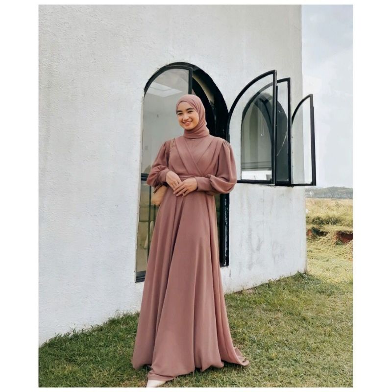 Maxi dress wanita Audy dress muslim ceruty babydoll