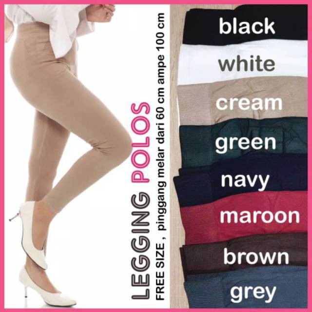 𝐊𝐈𝐑𝐀𝐍𝐈 Celana Legging Polos Dewasa Standar &amp; Jumbo Legging Panjang Spandex Premium