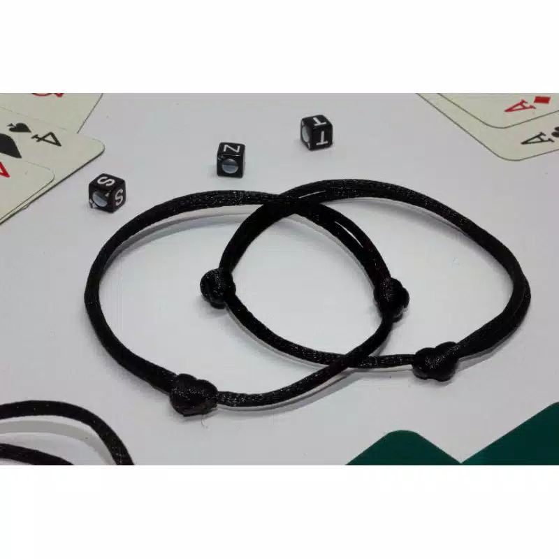 Gelang polos hitam/gelang elastis tali karet