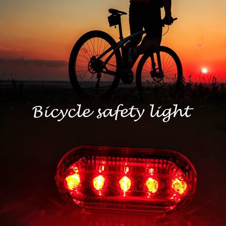 LAMPU SEPEDA Waterproof 5 LED Bike Bicycle Light Safety Flashlight Warning Lamp