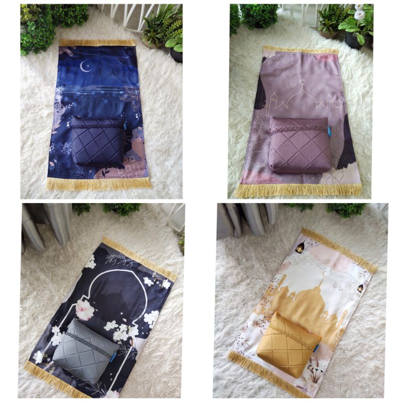 MUKENA TRAVELING + MINI POUCH + SAJADAH POCKETABLE mudah masuk dalam saku SAJADAH TRAVELING PREMIUM