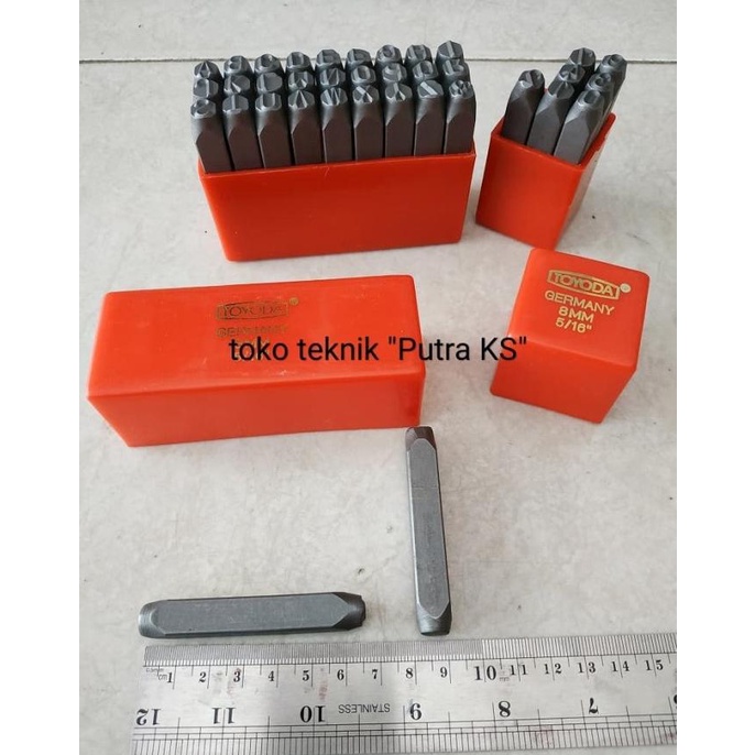 Paket set lengkap alat ketok angka dan ketok huruf ukuran 8mm