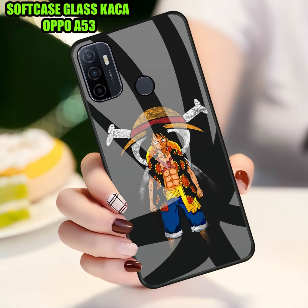 Softcase Glass Kaca OPPO A53]- Case Hp Pelindung Handphone OPPO A53] [ A58]