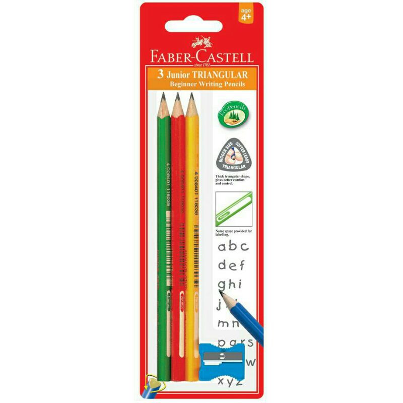 

Pre School Grip Junior Pencil Pensil Faber Castell - Set 3 BONUS Rautan