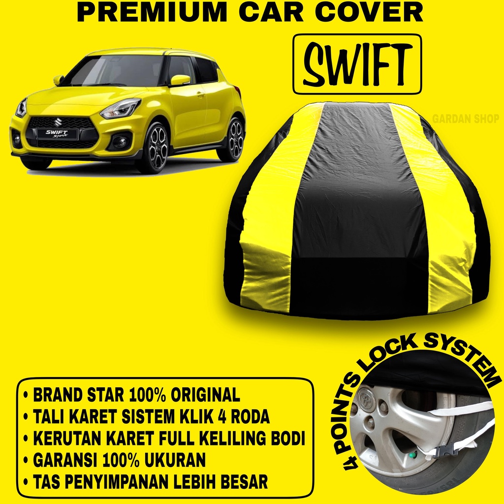 Body Cover SWIFT Sarung Strip KUNING Penutup Pelindung Bodi Mobil Swift PREMIUM