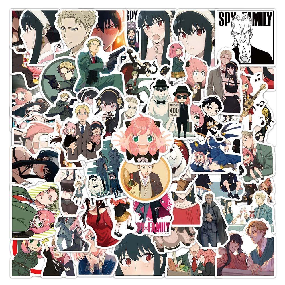 Mxbeauty Spy X Family Sticker Tahan Air DIY Scrapbooking Sekolah Kantor Anime Jepang Untuk Notebook DIY Graffiti Stickers