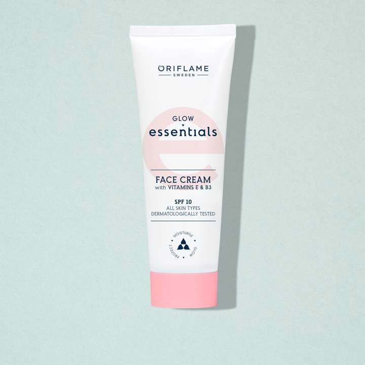 Glow Essentials Face Cream with Vitamins E & B3 SPF 10 Original Oriflame COD Seluruh Indonesia