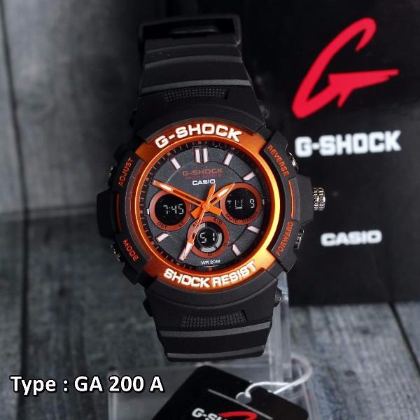 G Shock Diameter kecil Casio GA200 dual time . Jam Tangan Pria laki laki Anak anak TERMURAH  D-19