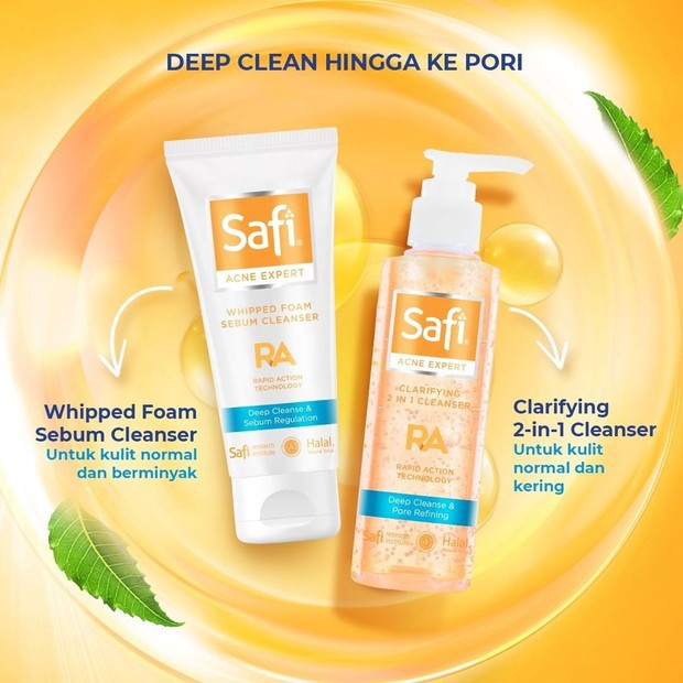 SAFI Acne Expert Series ( 2 In 1 Toner Cleanser Treatment Foam Soothing Gel)