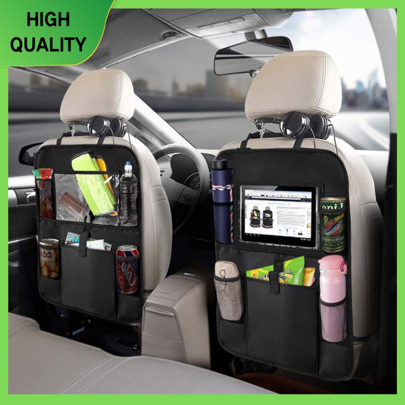 Universal Car Backseat Organizer Dengan Touch Screen Tablet Holder Kantong Penyimpanan Otomatis Cover Pelindung Punggung Kursi Mobil