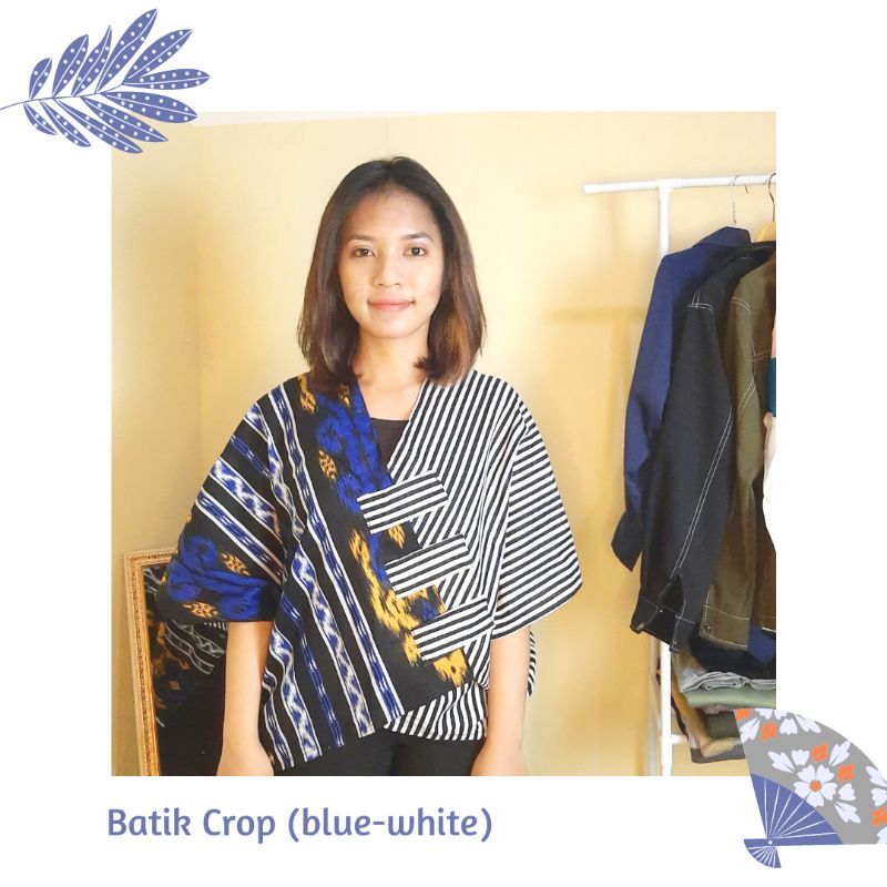 Batik Crop (biru-putih)