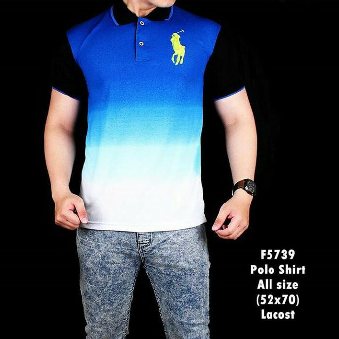 promo kaos kerah pria polo shirt gradasi terbaru