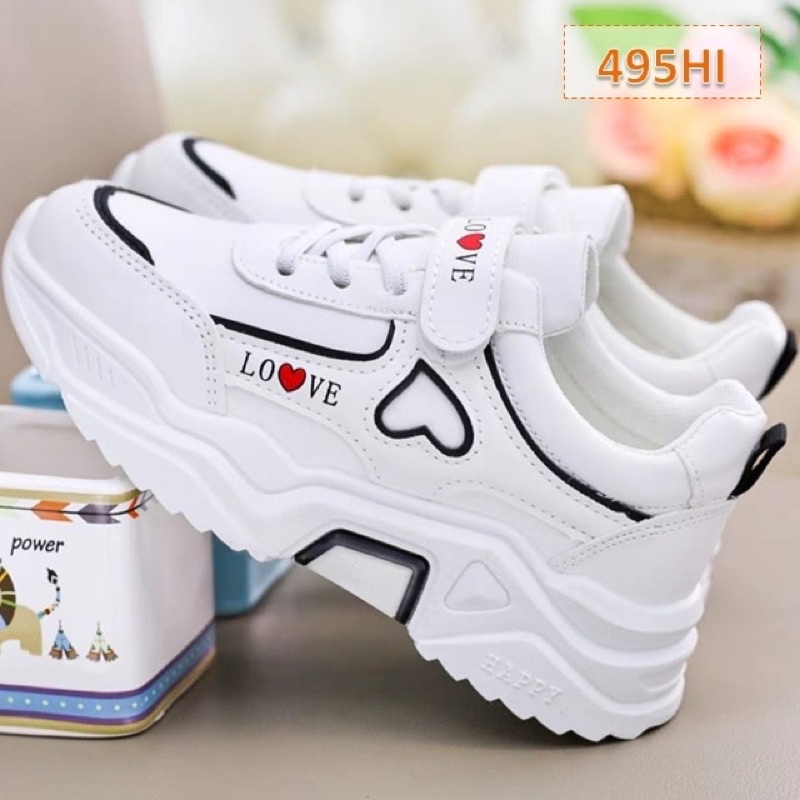 sepatu sneaker anak perempuan love hitam