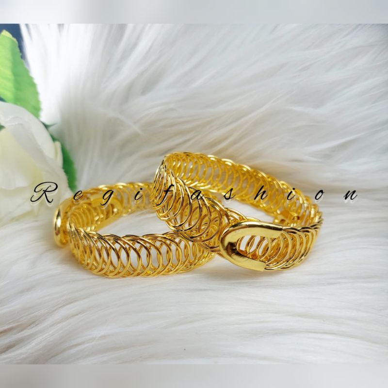 gelang lentur titanium original fashion wanita kekinian anti karat tidak luntur