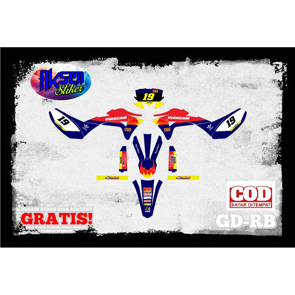 Decal KLX Gordon Custom Stiker Keren Terbaru Desain Baru Terbaru 2021 Dekal Motor Termurah Terlaris