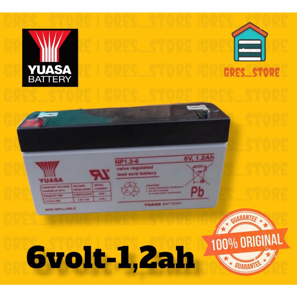 aki kering baterai yuasa1,2ah np1,2-6 6v 1,2ah baterai yuasa 6v 1,2ah peralatan medis