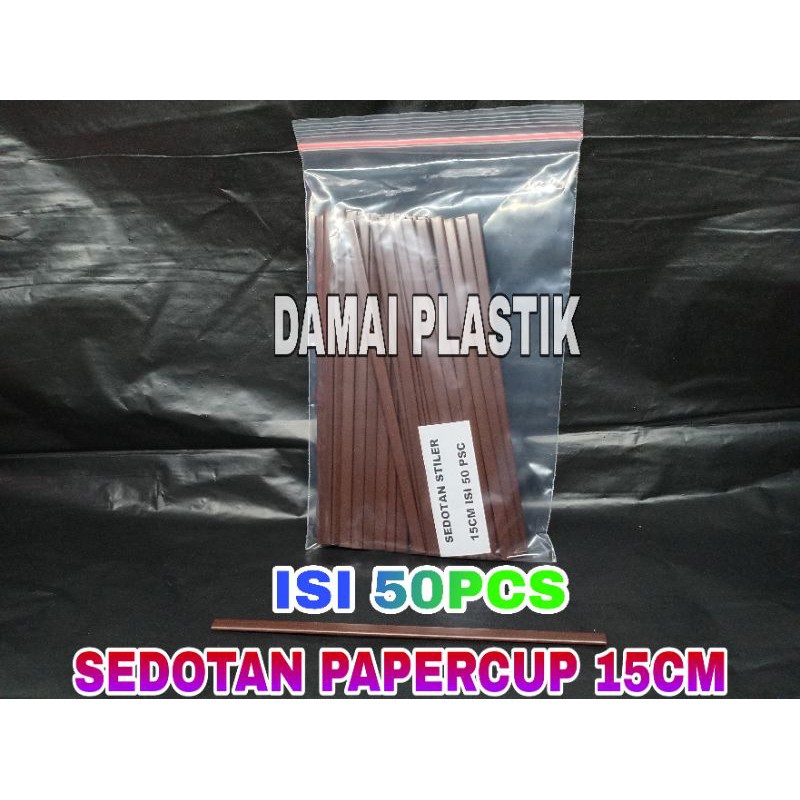 Sedotan Papercup 15 Cm Stirel Kopi