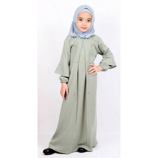 IRSALINA KIDS Rafaya Dress Mint Original Baju Muslim Anak Premium Quality