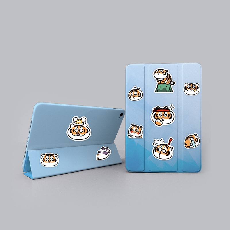40 buah lemak Tiger stiker lucu tiger boneka Jurnal bahan kasus epoxy kartun jurnal stiker Xiao Zhan