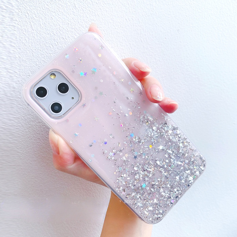 Casing Soft Case iPhone 14 Pro Max 13 Pro Max 12 Pro Max 11 Pro Max 6 / 6S / 6sp / 7 / 8 / 7P / 8P / x Desain Glitter Sequin Bling