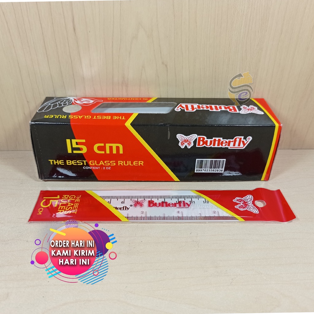

Penggaris Butterfly 15CM / 20CM / 30CM plastik mika per pcs